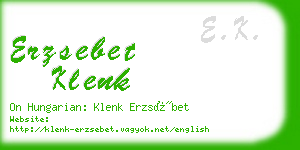 erzsebet klenk business card